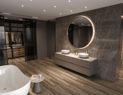 Waterproof bathroom flooring with mats